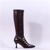 Miss Elastic Pointed High Heel Knee High - Burgundy